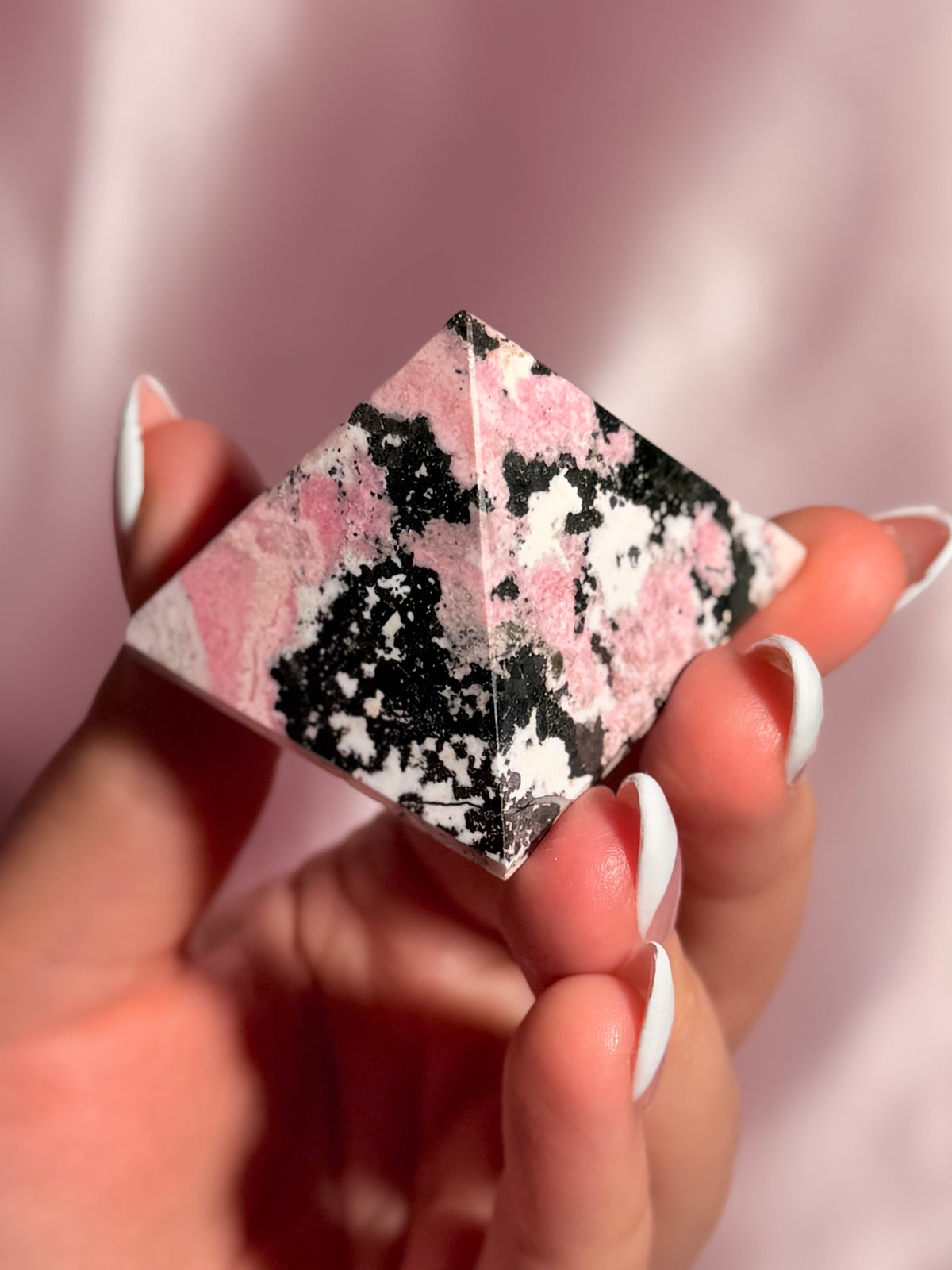 Peruvian Pink Rhodonite Pyramid