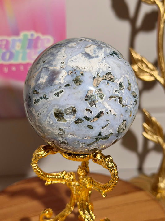 Blue cosmic sea jasper sphere