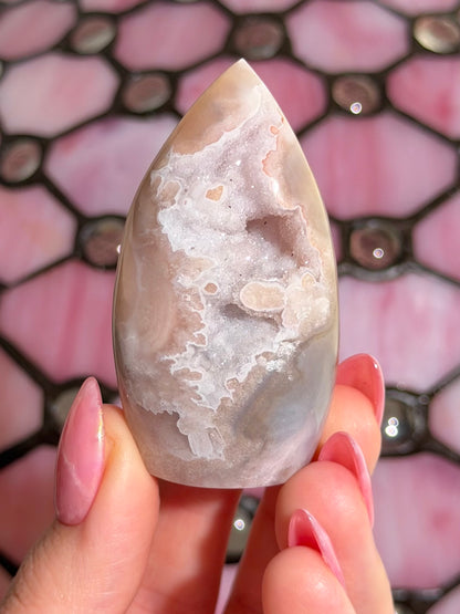 Flower agate x pink amethyst flame