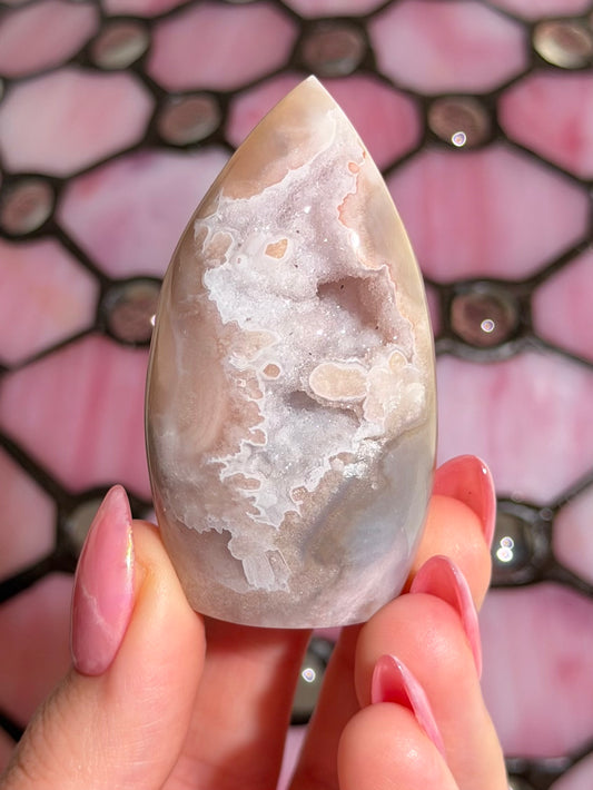 Flower agate x pink amethyst flame