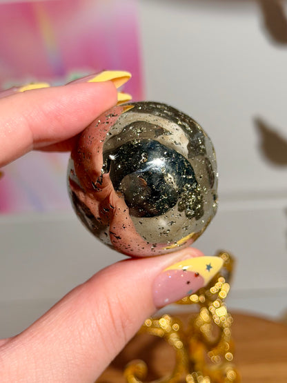 Golden pyrite egg from Peru