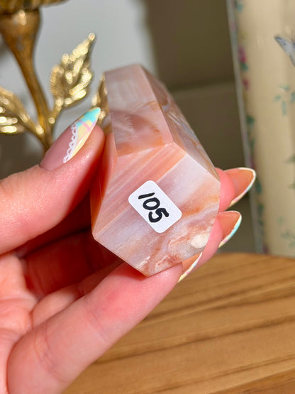 Carnelian x flower agate tower