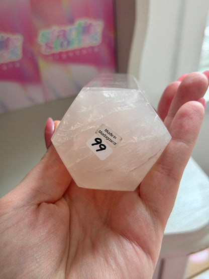 Gemmy Blue rose quartz tower