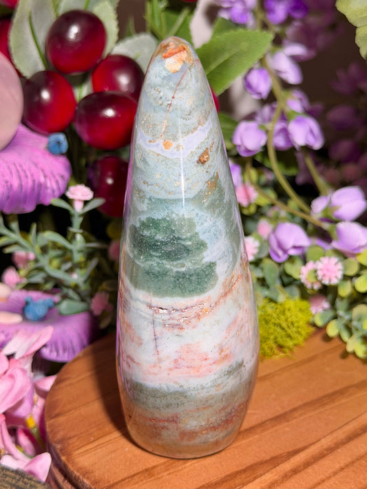 Beachy teal sea jasper freeform