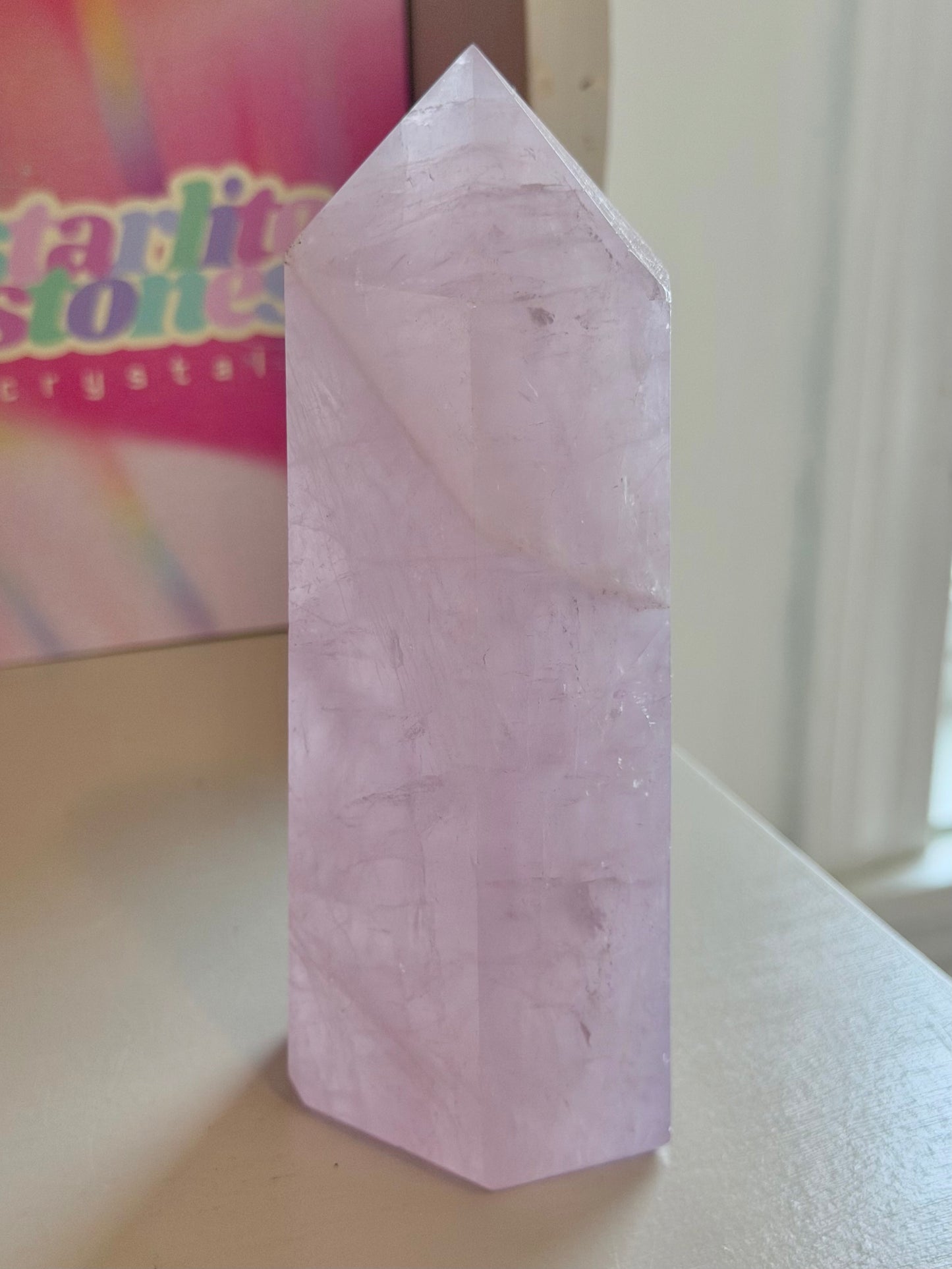 Pastel lavender rose quartz tower