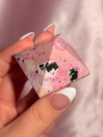 Peruvian Pink Rhodonite Pyramid (13C)