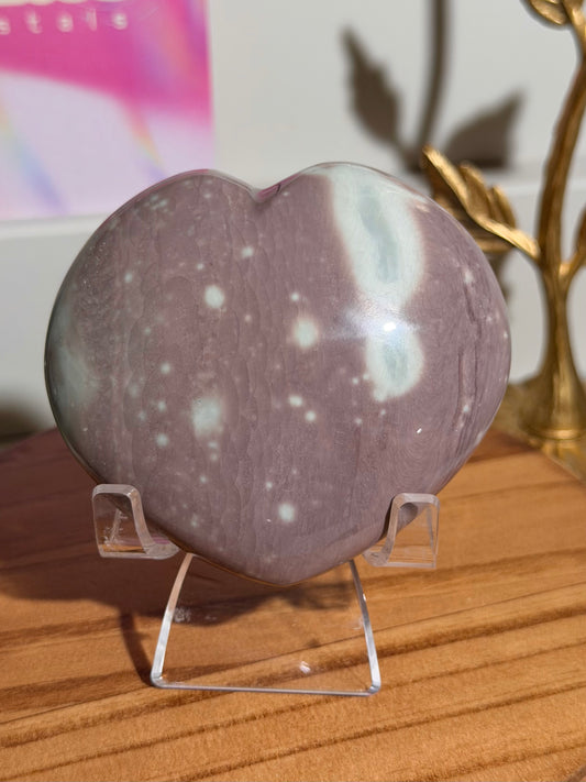 Purple and teal fairy polychrome jasper heart