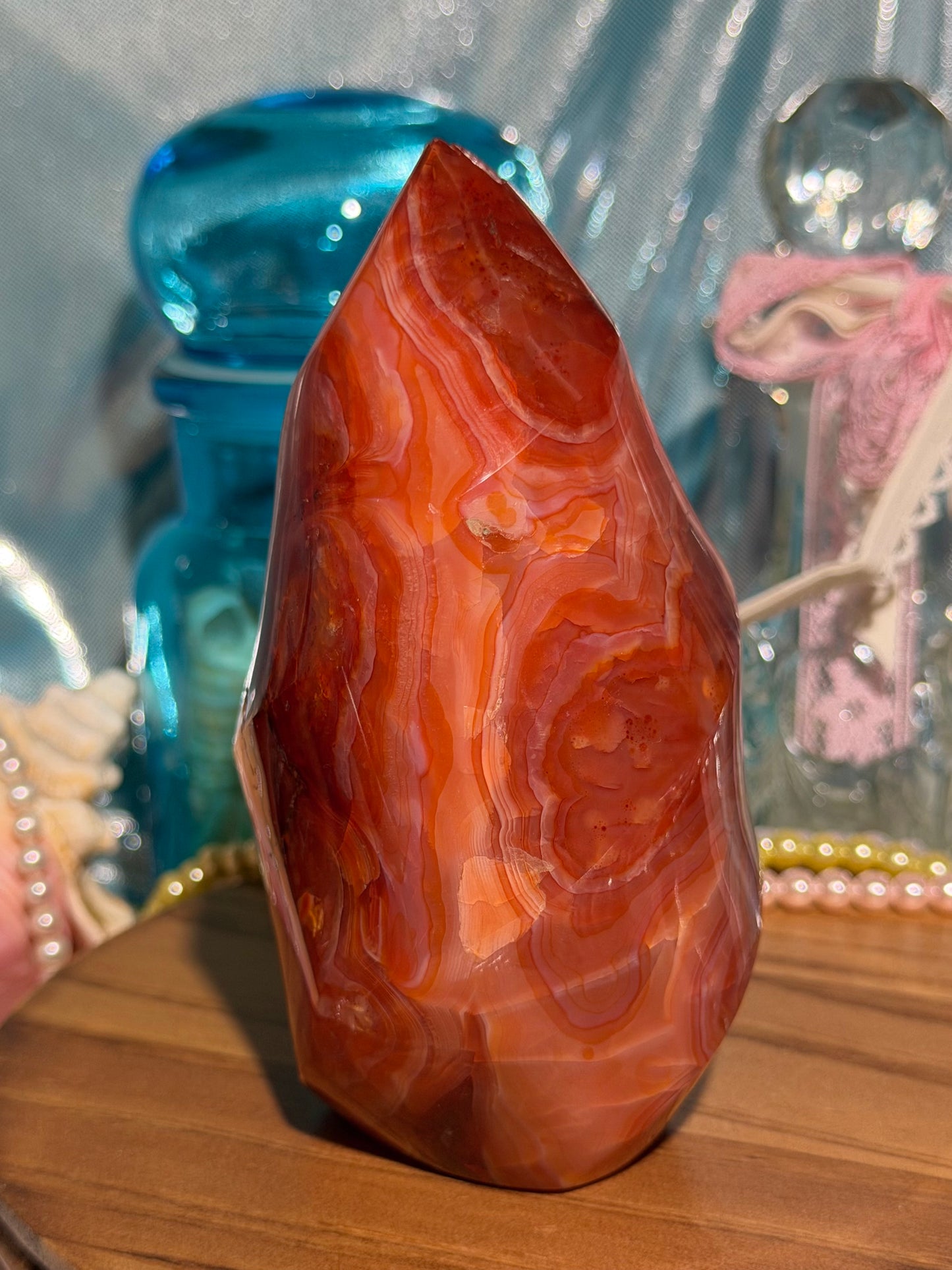 Large strawberry carnelian flame *imperfect