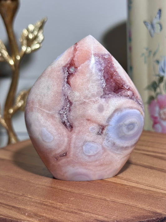 Pastel pink amethyst x flower agate freeform
