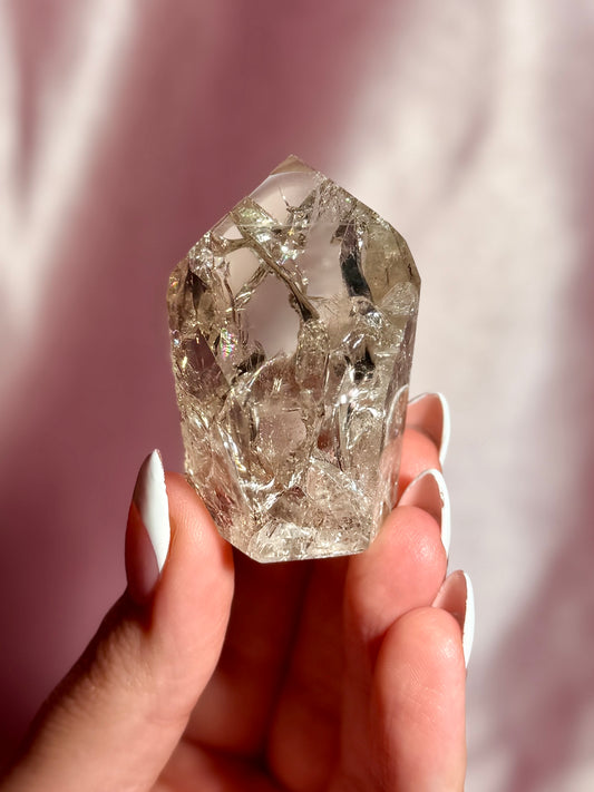 Brazilian Smoky Crackle Quartz Tower