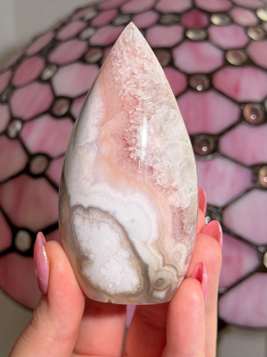 Flower agate x pink amethyst flame