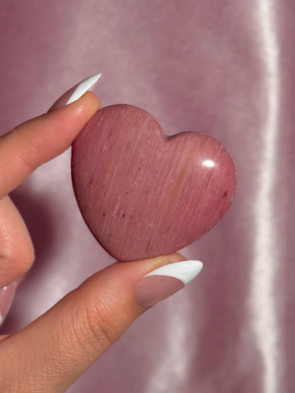 Pink Petrified Wood Heart Carving ⟢ Intuitively Selected