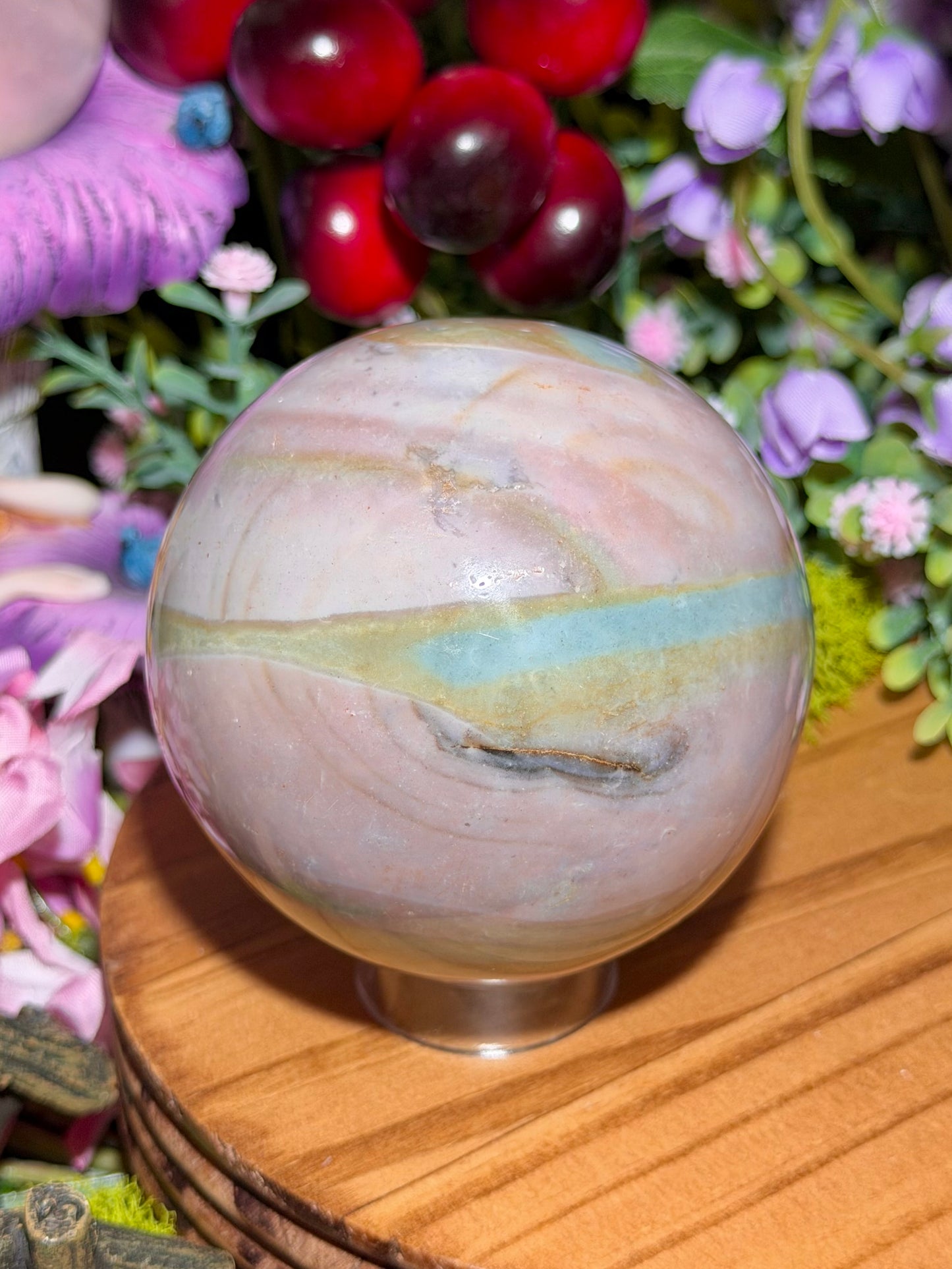 Fairy purple sea jasper sphere