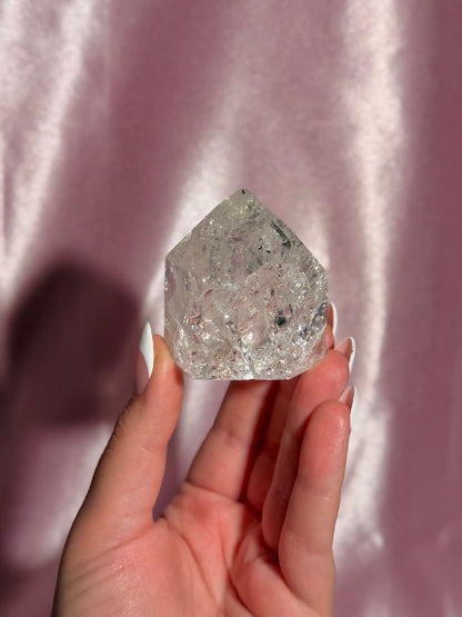 Brazilian Clear Crackle Quartz Tower
