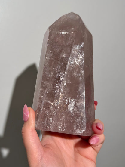 Statement Purple “iced tea” star rose quartz tower