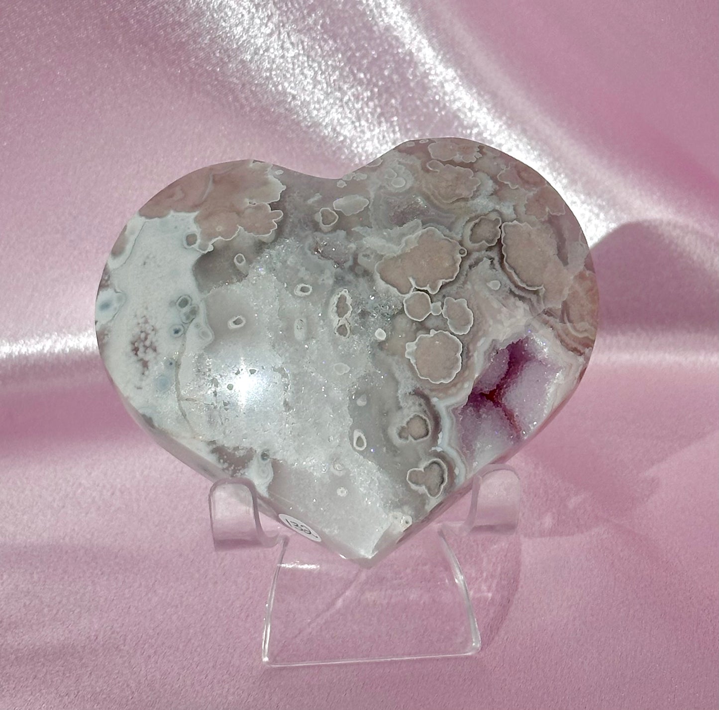Flower agate heart (B)
