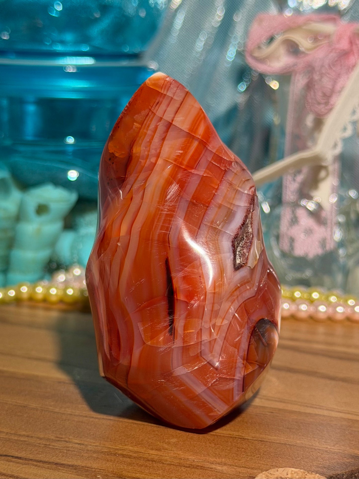 Toasty banded carnelian flame
