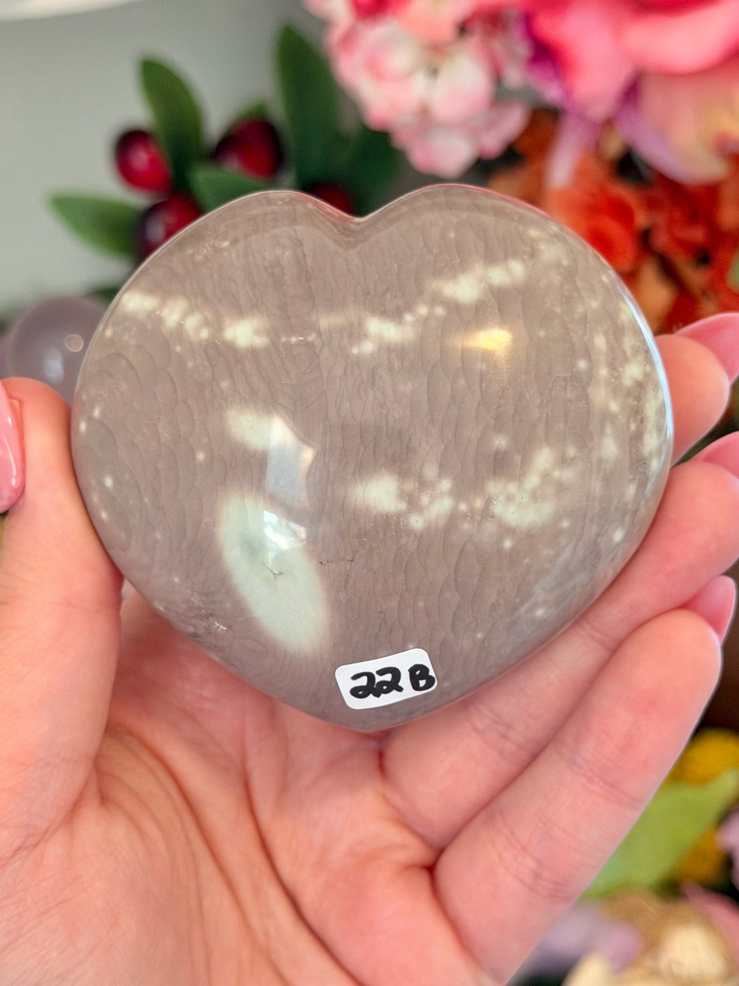 Purple and teal fairy polychrome jasper heart