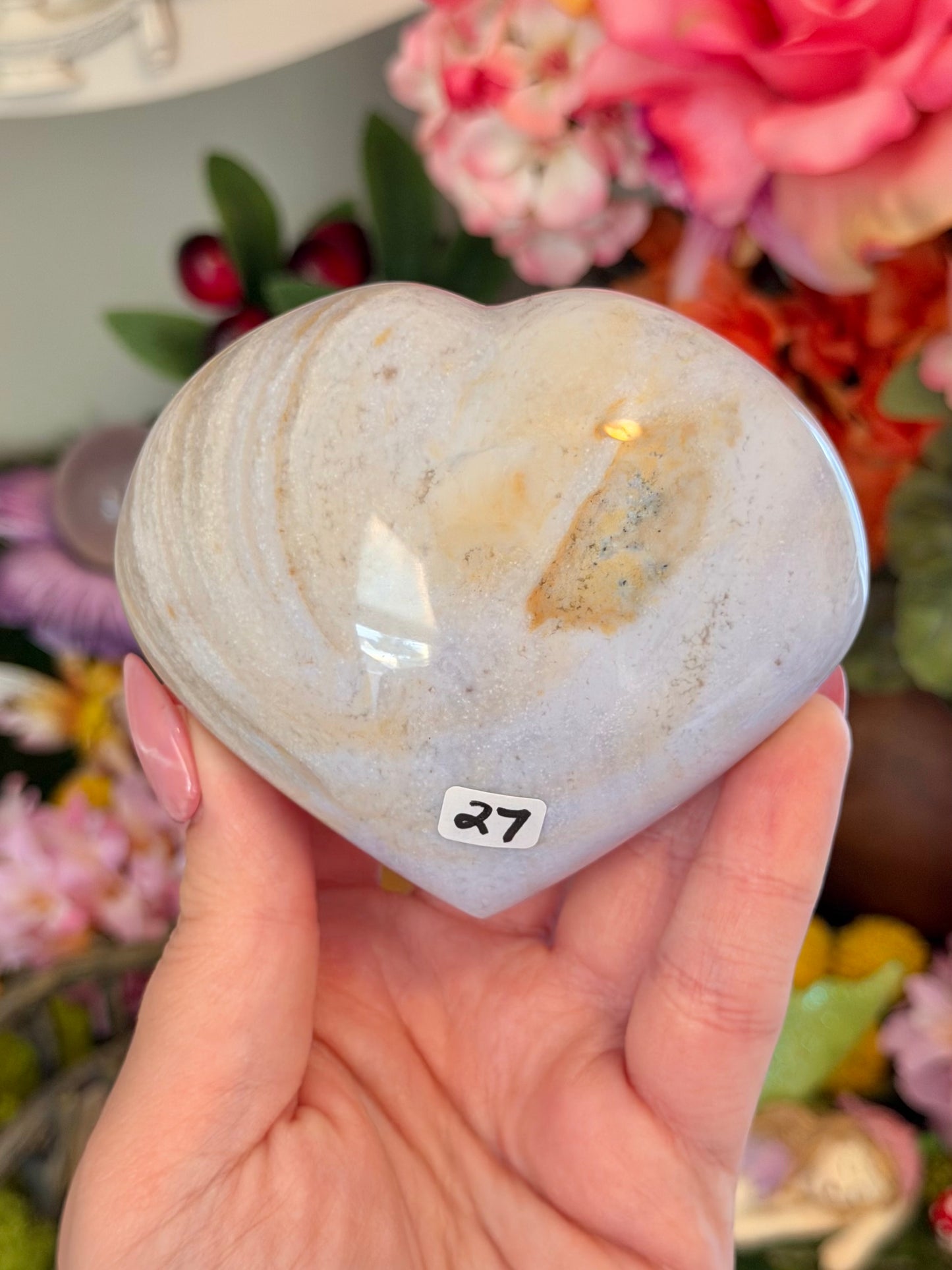 Pastel lilac sea jasper heart