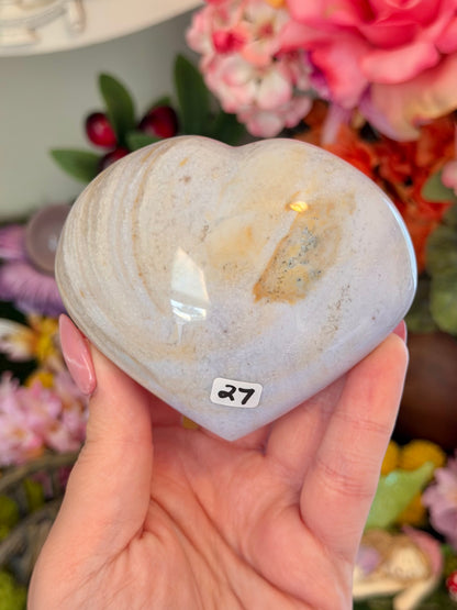 Pastel lilac sea jasper heart
