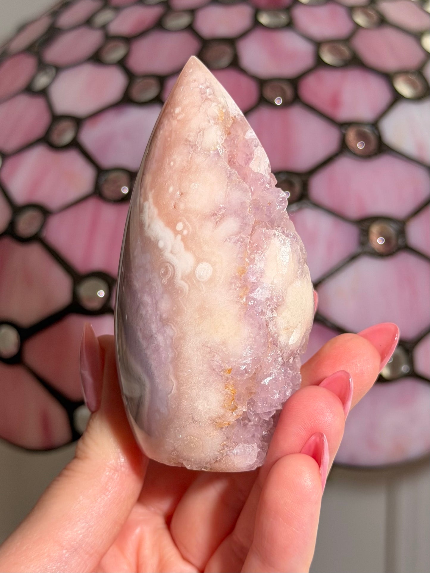 Flower agate x pink amethyst flame