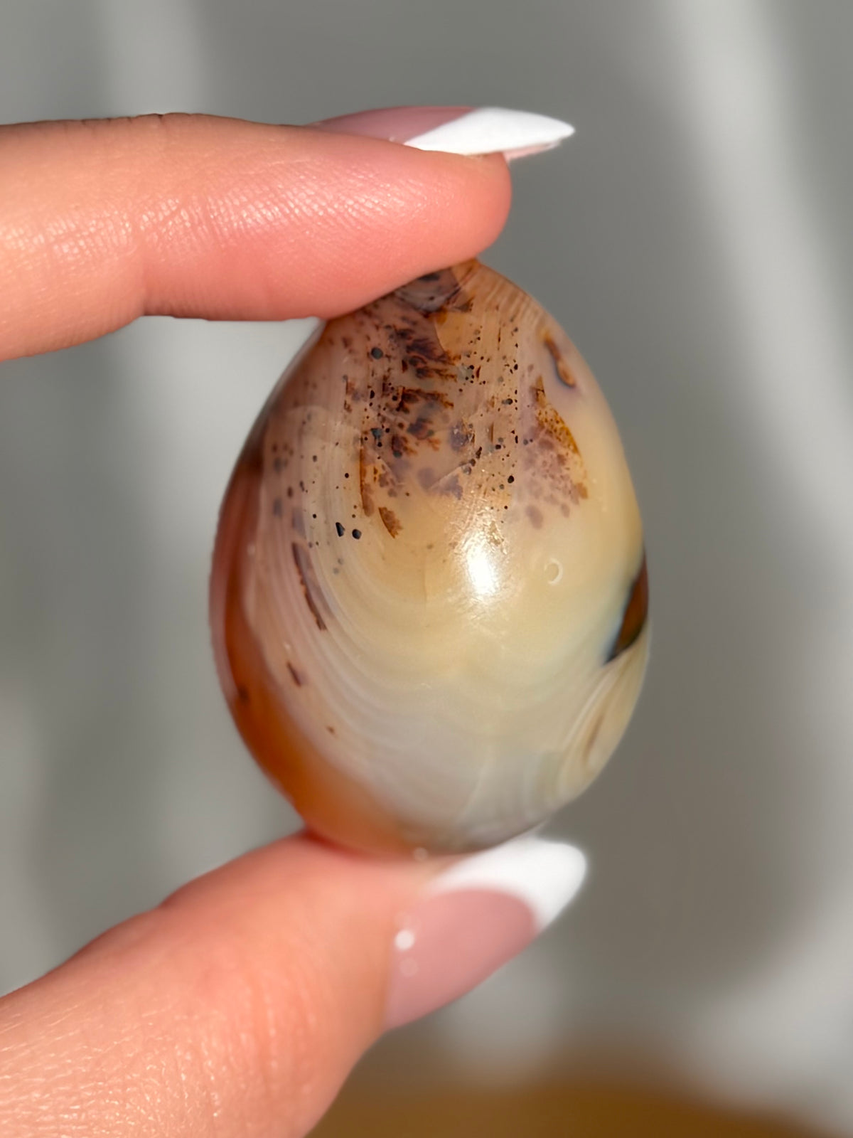 Speckled “koi fish” carnelian egg