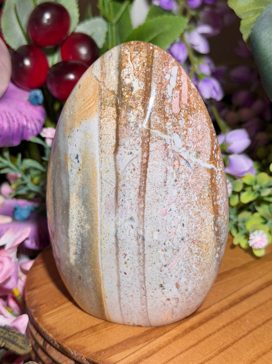 Beachy pastel sea jasper freeform