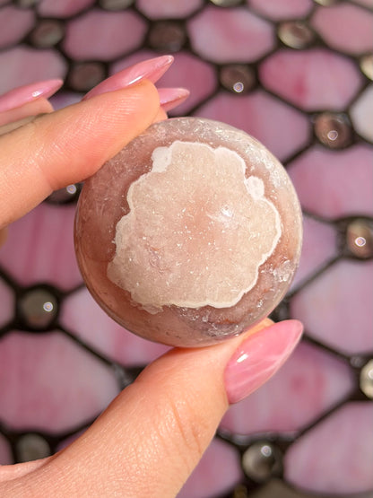 Pink amethyst x flower agate sphere