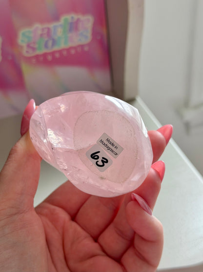Gemmy star rose quartz flame