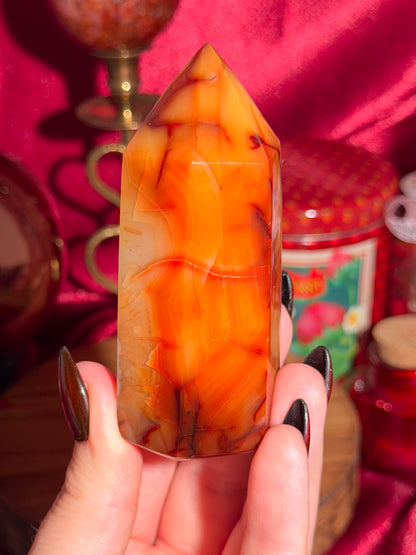 Creamy yellow carnelian tower
