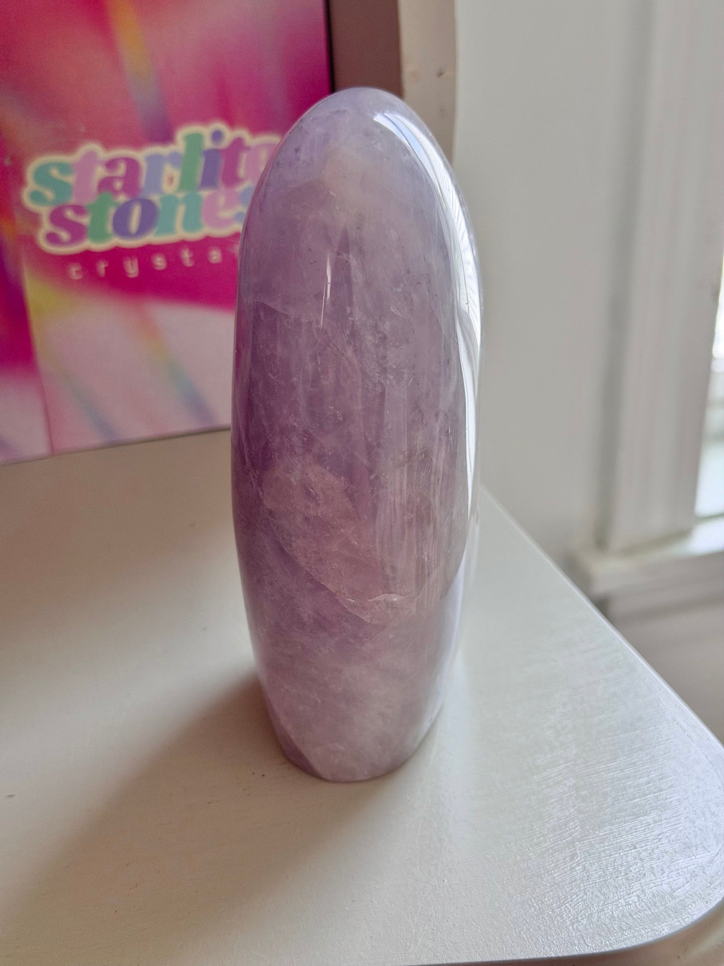 Icy lavender rose quartz freeform