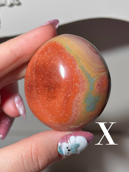 “You pick!” - Polychrome jasper palmstones