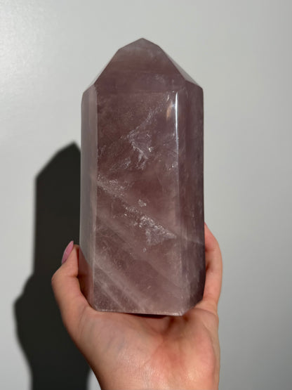 Statement Mauve Purple rose quartz tower