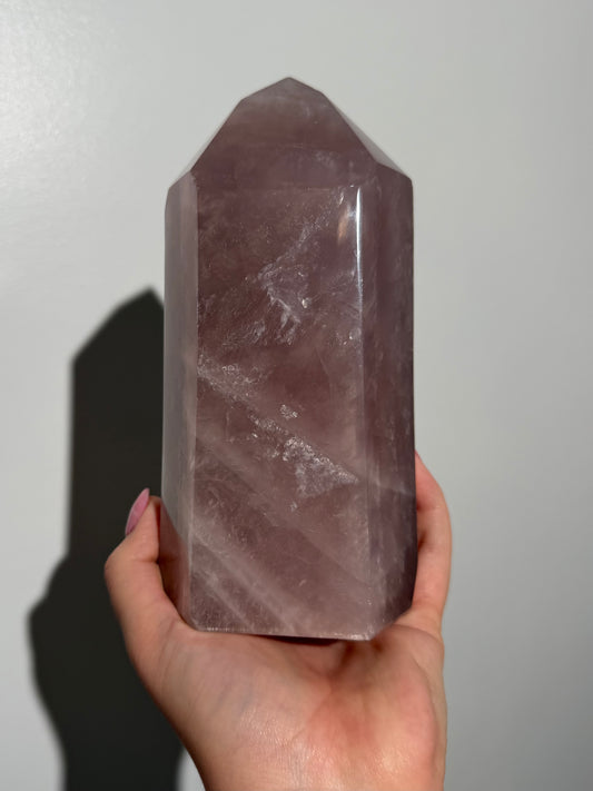 Statement Mauve Purple rose quartz tower