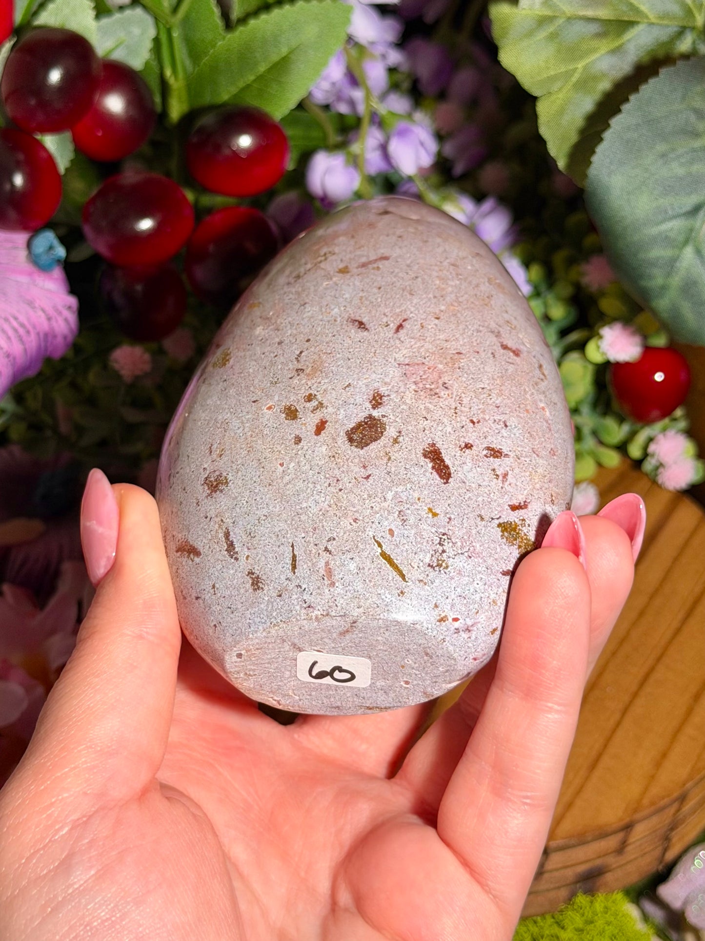 Pastel purple "fuzzy sweater" sea jasper freeform