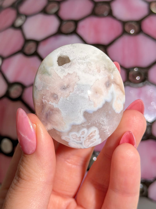 Pastel flower agate palmstone