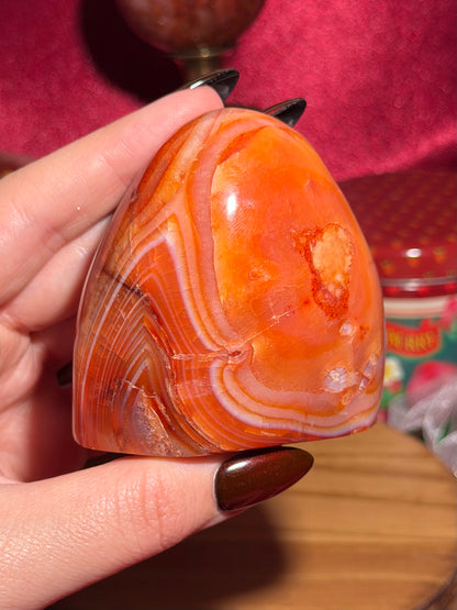 Pink banded carnelian freeform