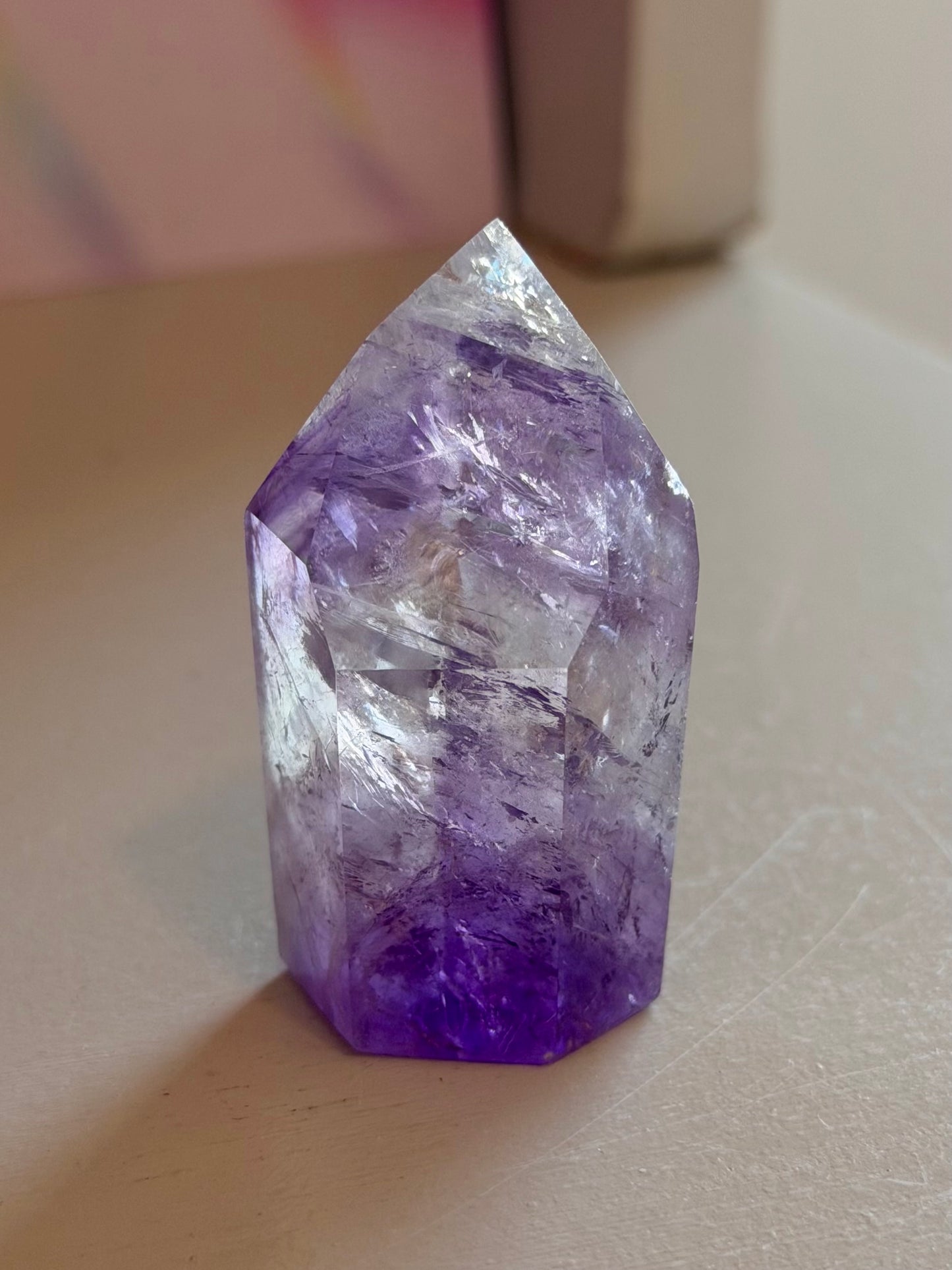 Purple phantom amethyst tower from Brazil