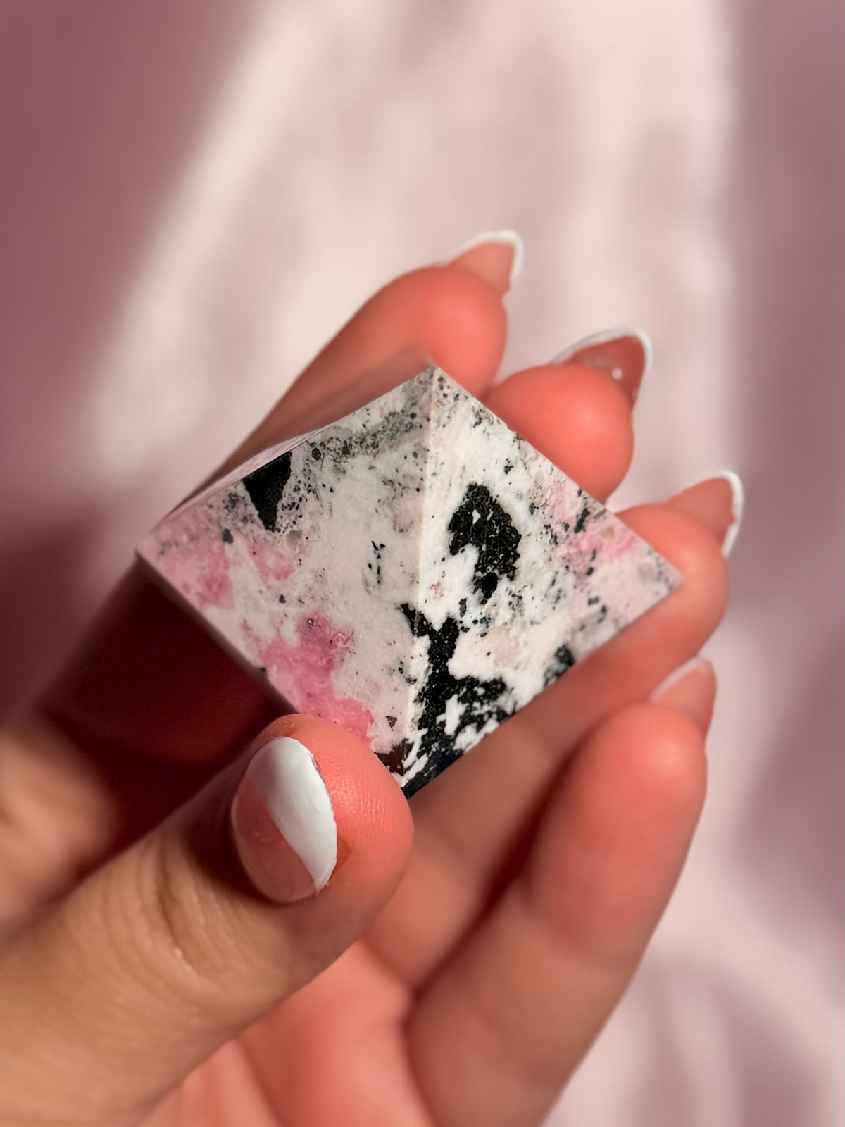 Peruvian Pink Rhodonite Pyramid