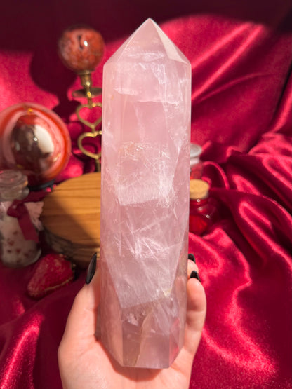 XL Purple rose quartz tower