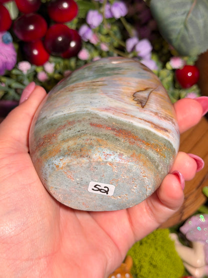 Beachy teal sea jasper freeform
