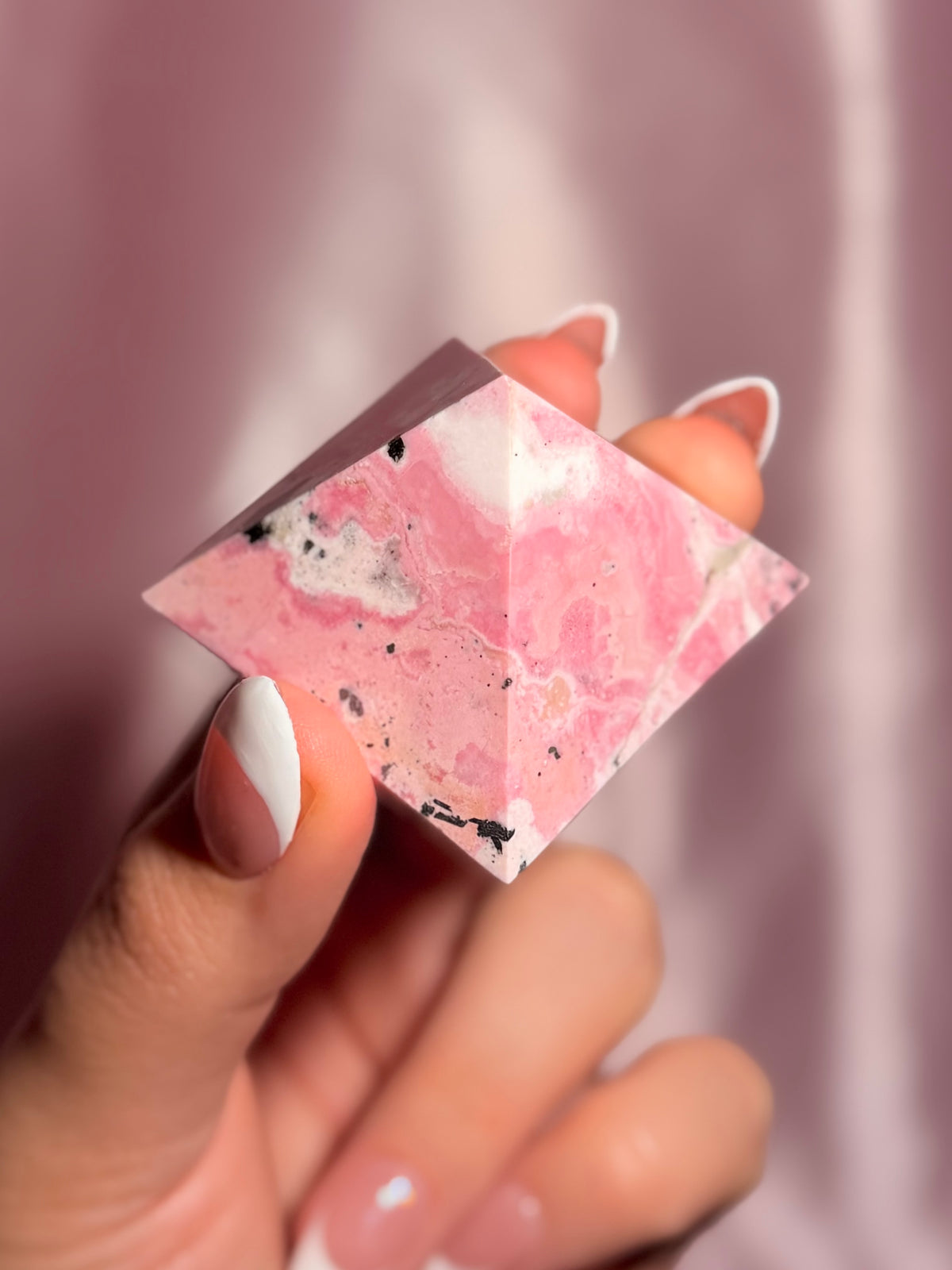 Peruvian Pink Rhodonite Pyramid (15A)