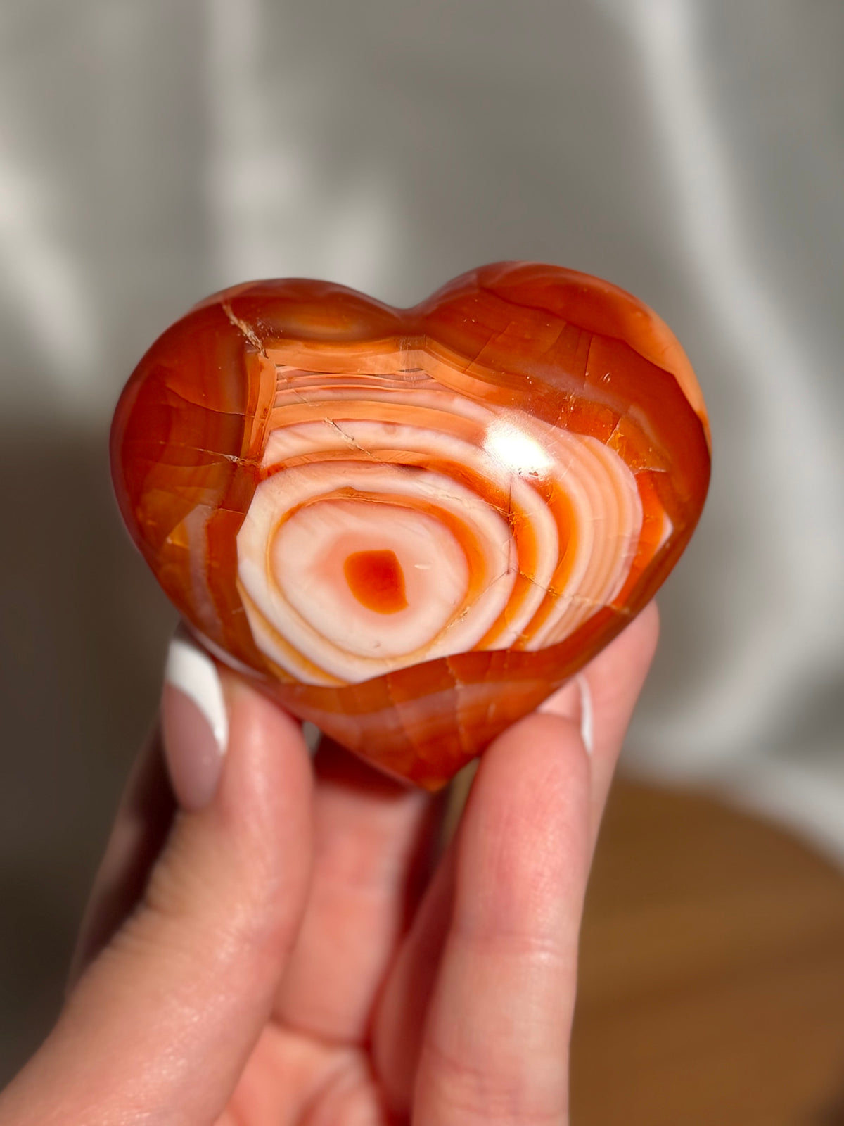 Funky banded carnelian heart