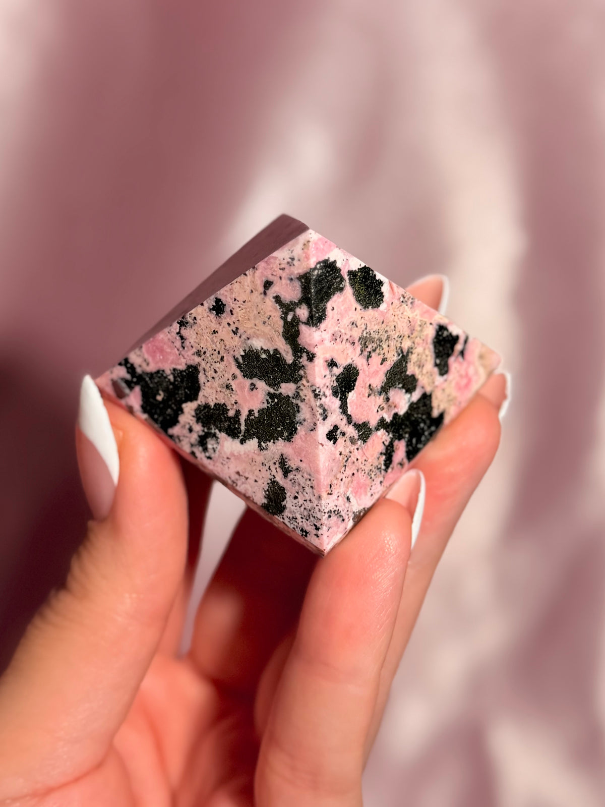 Peruvian Pink Rhodonite Pyramid