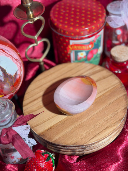 Blush pink polychrome jasper bowl 12g