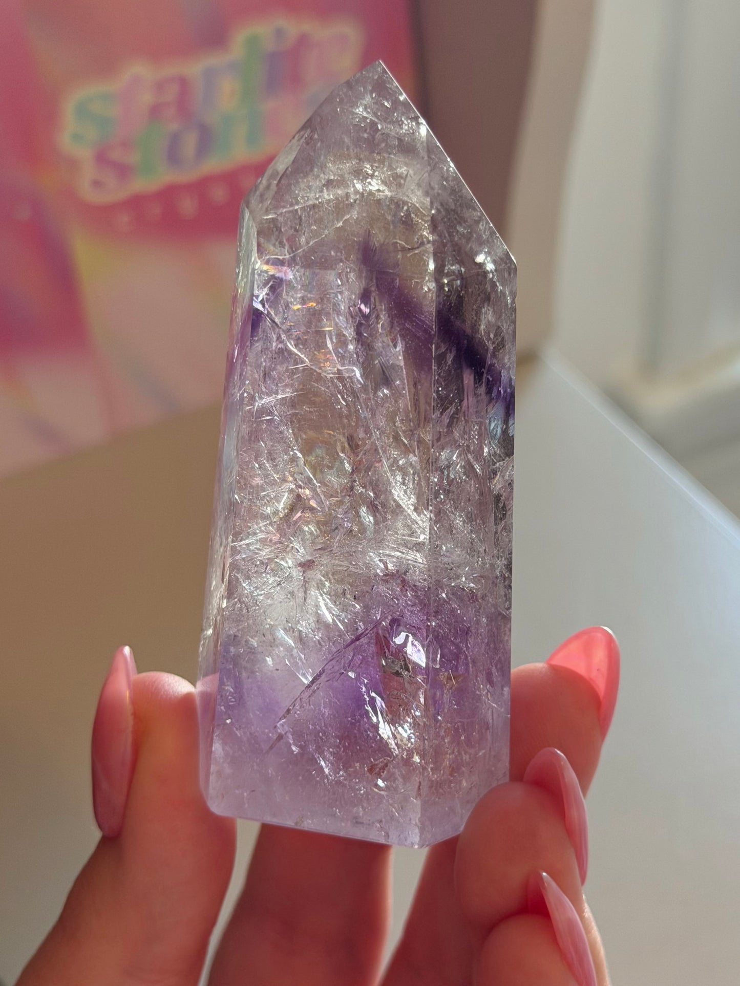 Purple phantom amethyst tower from Brazil