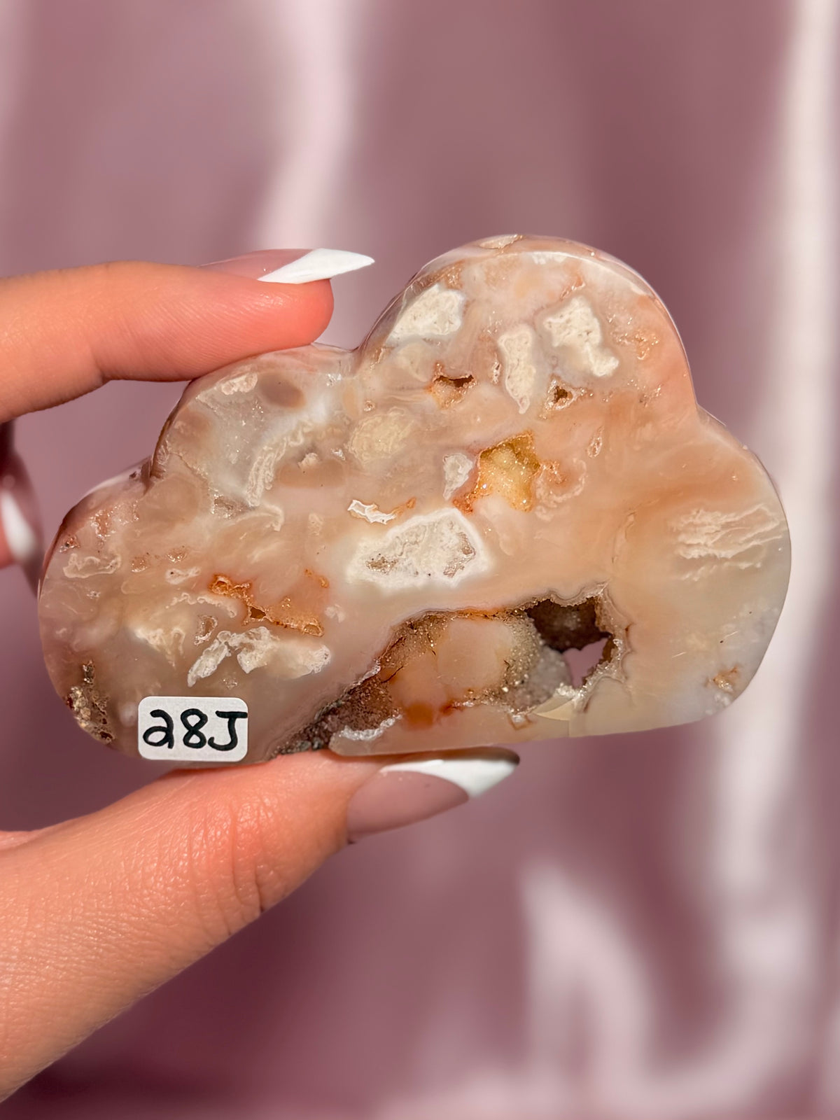 Indonesian Pink Carnelian Cloud Carving (J)