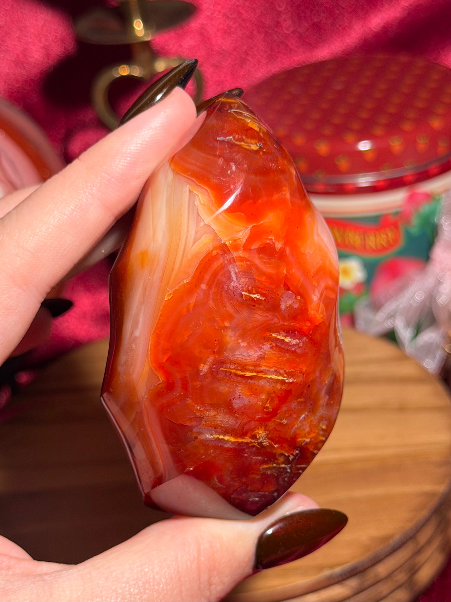 Strawberry banana carnelian flame *personal collection release