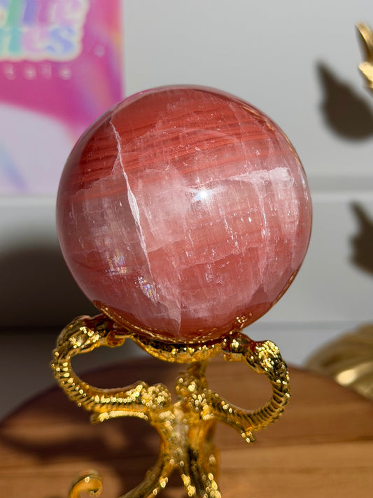 Rose calcite sphere from Pakistan
