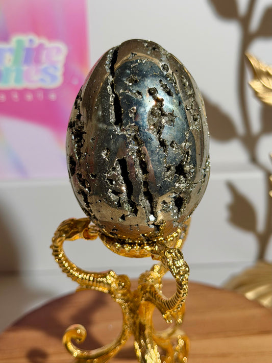Golden pyrite egg from Peru